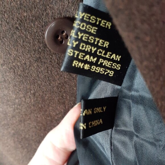 FR Tripler Mens 3 Button Sport Coat Jacket 44L Cashmere Feel Brown 682A - Picture 9 of 9